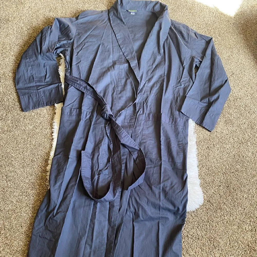 Merona Robe Cotton lightweight Thin‎ Blue Pockets Women’s Size Small New